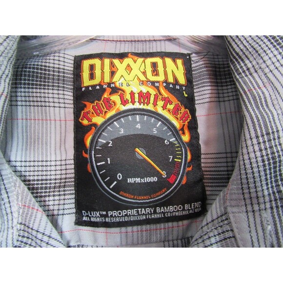 Dixxon The Limited Gray Plaid Short Sleeve Button Down Shirt Size Large EUC - Picture 4 of 4